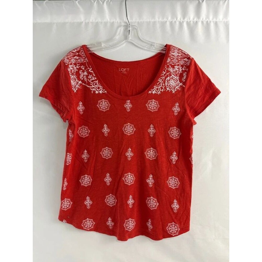 Unique Loft Orange & White T-Shirt Size S